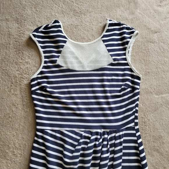 Belle Badgley Mischka striped cotton sleeveless dress size 4 - Picture 7 of 16